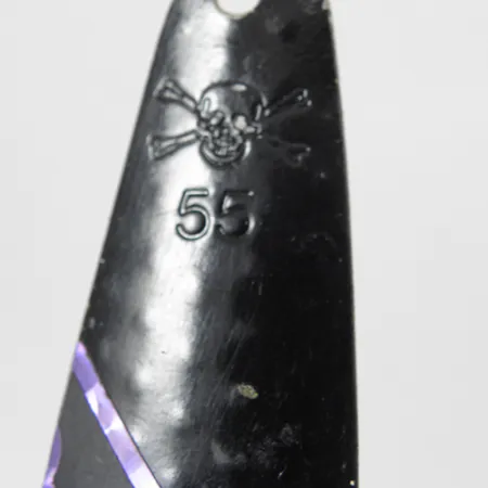 Calcutta 55 Cuillère Traîne, Noir/Blanc/Violet, 12g, Martelée, #2125