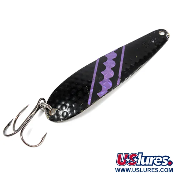 Calcutta 55 Cuillère Traîne, Noir/Blanc/Violet, 12g, Martelée, #2125