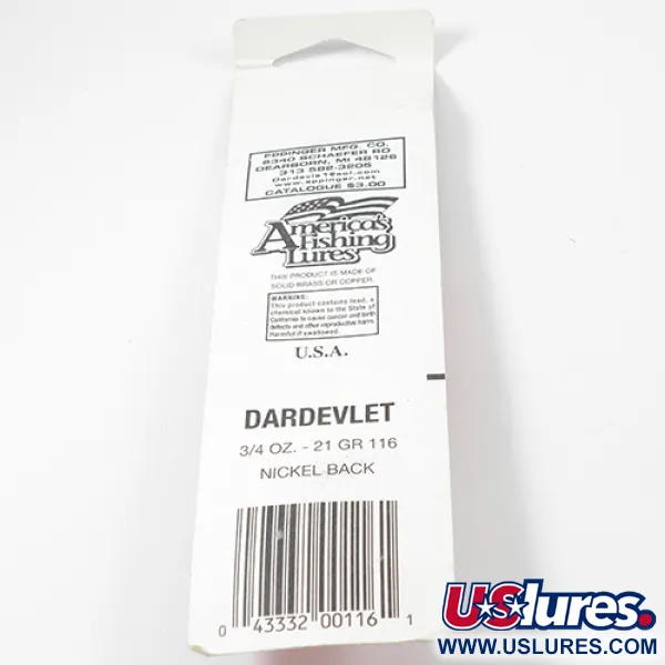Eppinger Dardevle Dardevlet Cuillère, Rouge/Blanc, 21g, nickelée, #2132