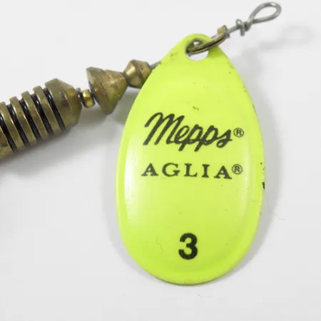 Mepps Aglia 3 Cuiller tournante, Jaune Fluorescent, 7.3g, Bucktail, #2170