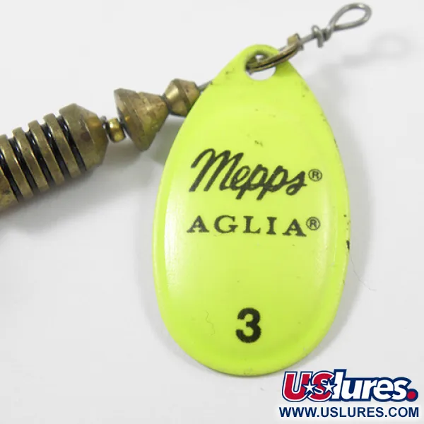Mepps Aglia 3 Cuiller tournante, Jaune Fluorescent, 7.3g, Bucktail, #2170