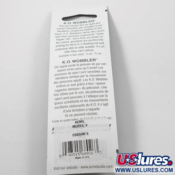 Acme K.O. Wobbler UV Cuillère, Nickel/UV, 21g, Brillance UV, #2216