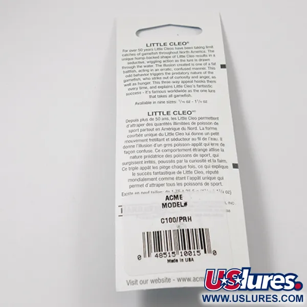 Acme Little Cleo Cuiller, Blanc / Rouge, 9,5g, Neuf, #2219