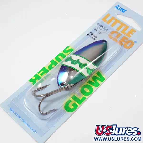 Acme Little Cleo Glow Cuillère, Bleu-Vert, 21g, Phospho, #C340TSG/BGD