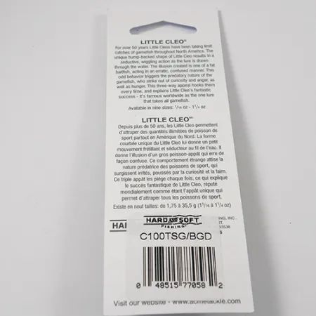 Acme Little Cleo Cuillère, Nickel/Vert/Glow/UV, 9,5g, bossue, #2224