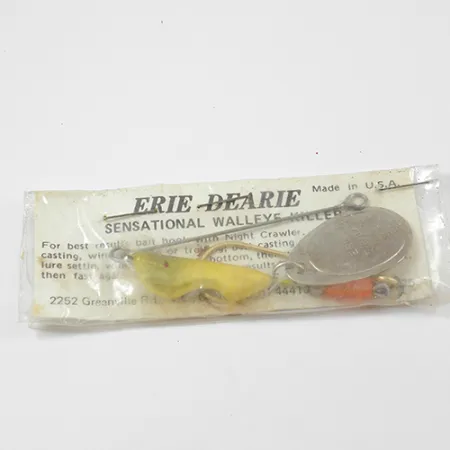 Erie Dearie Walleye Killer Cuiller, Nickel/Jaune, 14g, #2228
