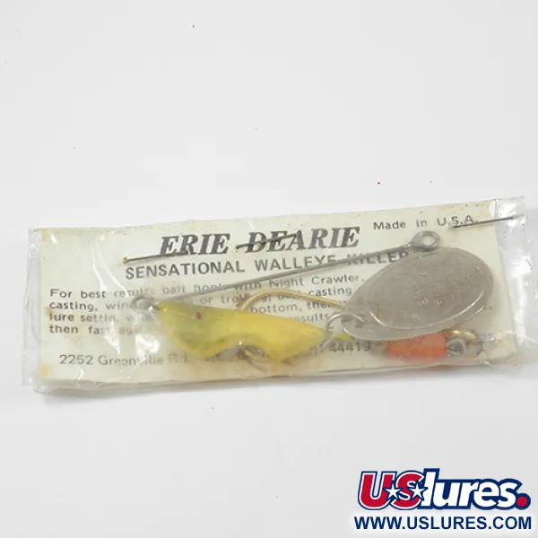 Erie Dearie Walleye Killer Cuiller, Nickel/Jaune, 14g, #2228