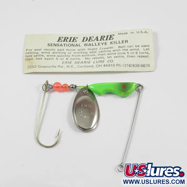 Erie Dearie Walleye Killer Cuillère, Nickel / Vert, 12g, #2234