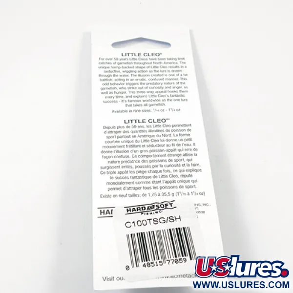 Acme Little Cleo Glow Cuillère, Nickel/Rose/Jaune UV, 9.5g, #2245