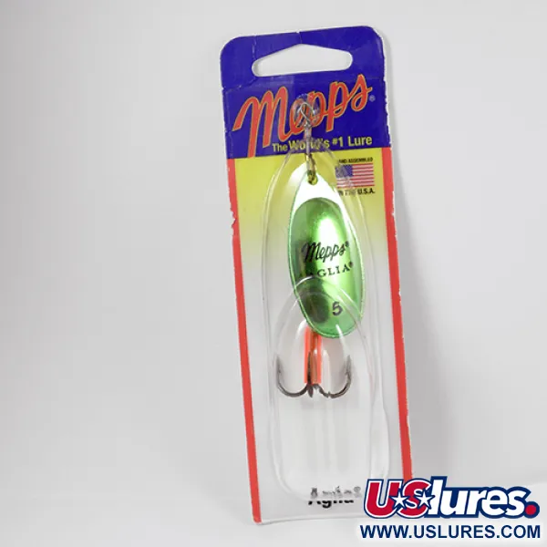 Mepps Aglia 5 Cuillère, Vert Clair Platine, 14g, Rotation Rapide, #2286