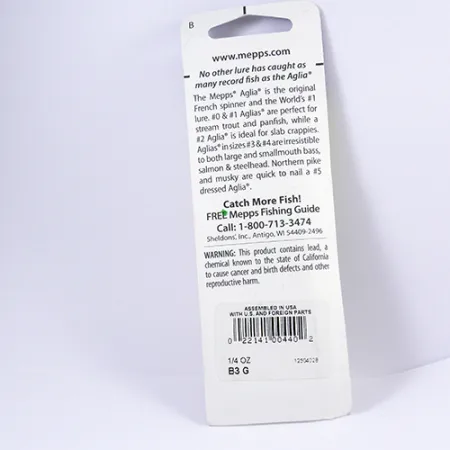 Mepps Aglia 3 Cuiller, Or, 7g, Palette Dorée, #2295