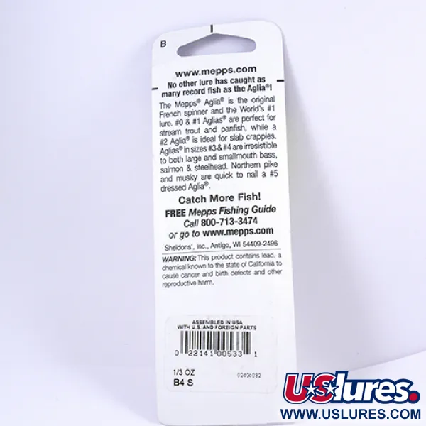 Mepps Aglia 4 Cuiller Tournante, Argent, 9g, Gaine Rouge, #2296