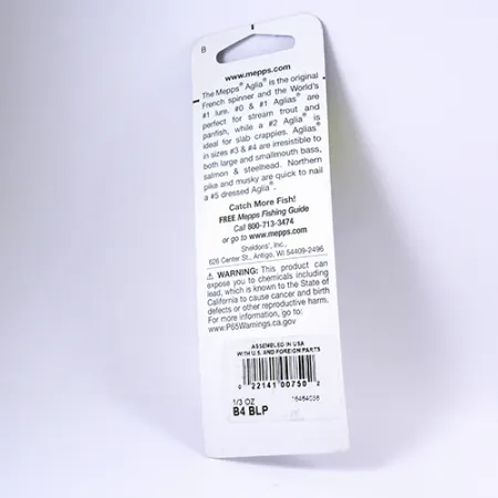 Mepps Aglia 4 Cuiller tournante, Bleu Platine, 9g, Axe inox, #2298