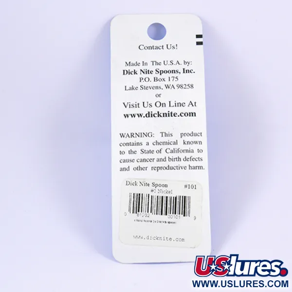 Dick Nite Dick Nite #1 Cuillère de traîne, Nickel, 2,5 cm, Finesse, #2307