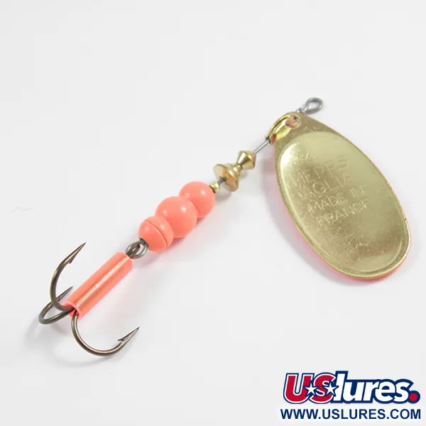 Mepps Aglia Hot 4 Cuiller, Hot (Orange Fluo/Laiton), 9g, #2350