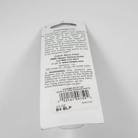 Mepps Aglia 4 Platinum Cuiller, Bleu Platine, 9g, Palette Ongle, #2361