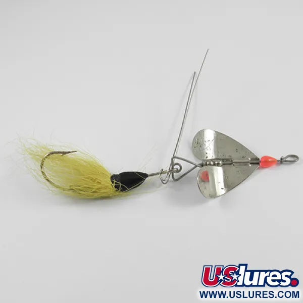 Cuillère Blue Fox, Nickel/Jaune/Bucktail, 14g, Anti-herbe, #2393