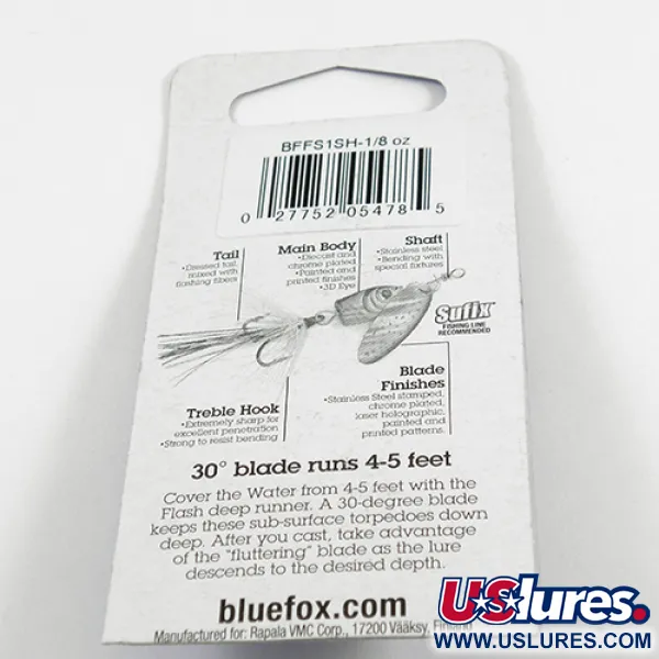 Blue Fox Flash Deep Runner Cuiller, Argent/Arc-en-ciel, 4g, #2409