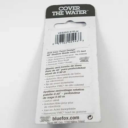 Blue Fox Vibrax Shallow Cuiller, Arc-en-ciel, 6g, Peu Profond, #2411