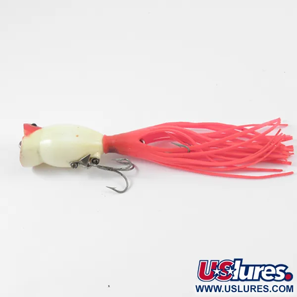 Fred Arbogast Hula Popper Leurre Surface, Rouge/Blanc, 8g, Jupe, #2577