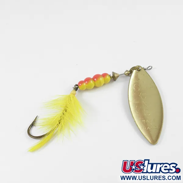 Mepps Aglia Long 4 Cuillère, Rouge/Jaune/Laiton, 17g, Pompon, #2591