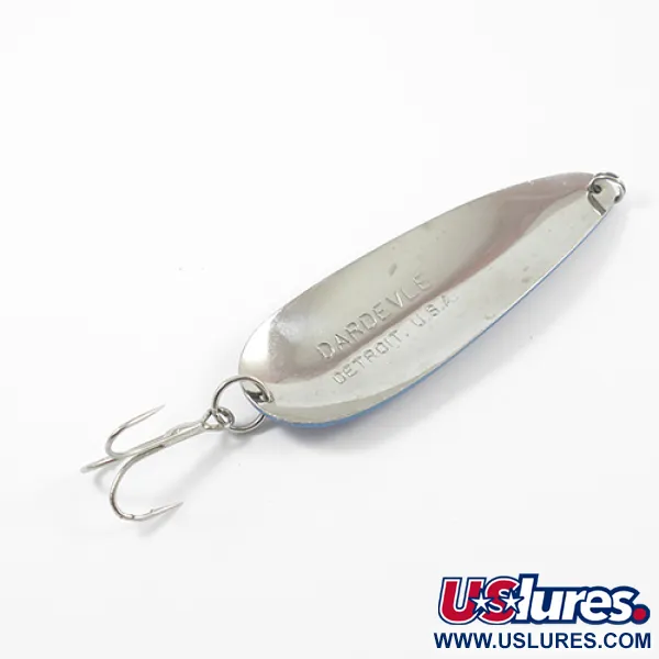 Eppinger Dardevle Cuillère, Bleu/Nickel, 28g, Motif alvéolé, #2694