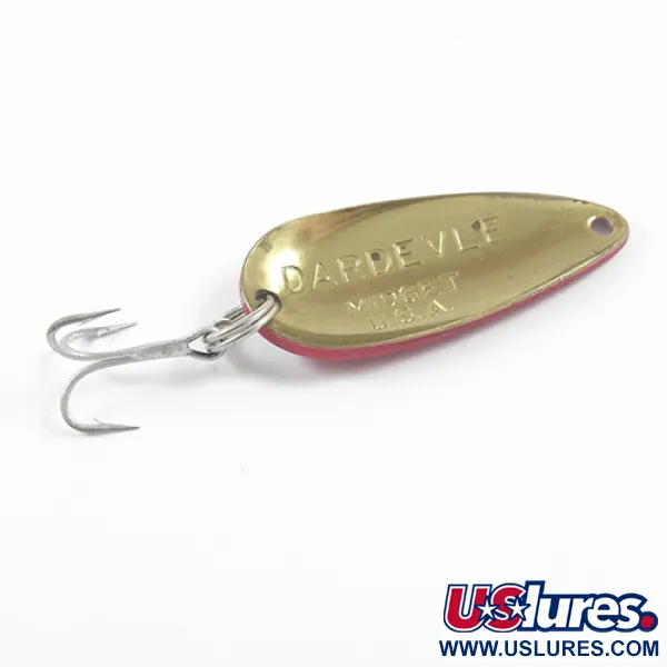 Cuillère Eppinger Dardevle Midget, Rouge/Blanc/Laiton, 6g, Rétro, #2727