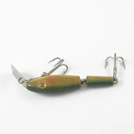 MirrOlure Bass-master Articulé, Jaune/Vert, 2g, Bavette Métal, #2767