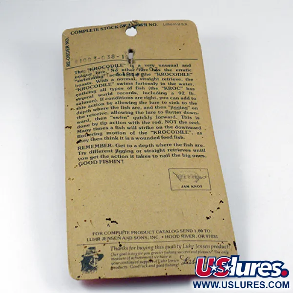 Luhr Jensen Krocodile Die #3 Glow Cuillère, Blanc/Bleu, 14g, #2803