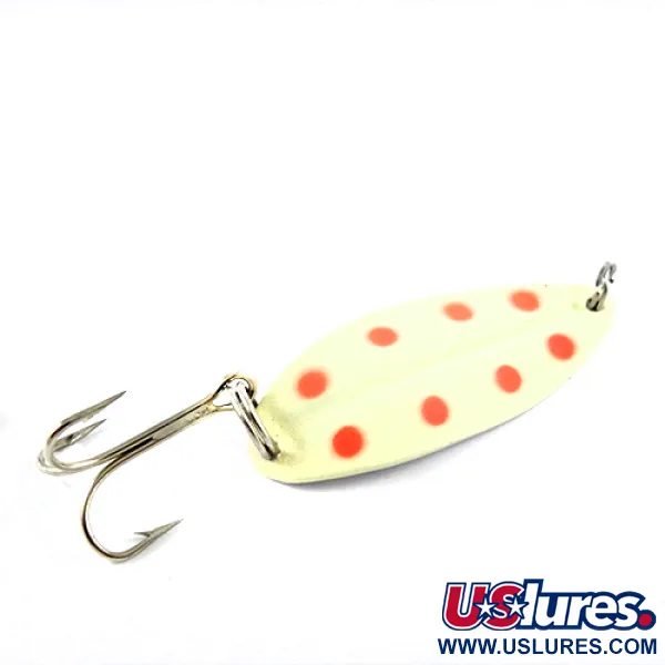 TODDCO Main liner Glow Cuillère, Blanc/Rouge/Nickel, 12,5g, #2839