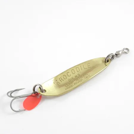 Luhr Jensen Krocodile Die #3 Cuillère, Laiton/Rouge, 10g, Martelé, #2870