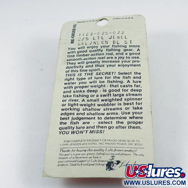 Luhr Jensen Little Jewel Cuillère, Nickel/Bleu, 14g, Vintage, #2883