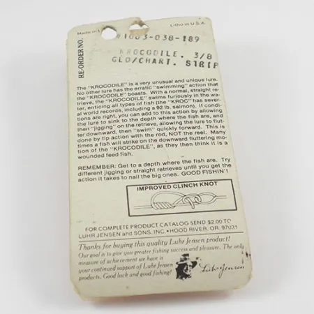 Luhr Jensen Krocodile Die #3 Glow, Blanc/Jaune, 14g, Cuillère, #2935