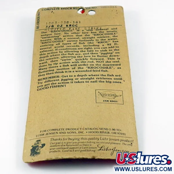 Luhr Jensen Krocodile Die #3 Cuillère, Blanc/Rouge Glow, 17,7g, #2936