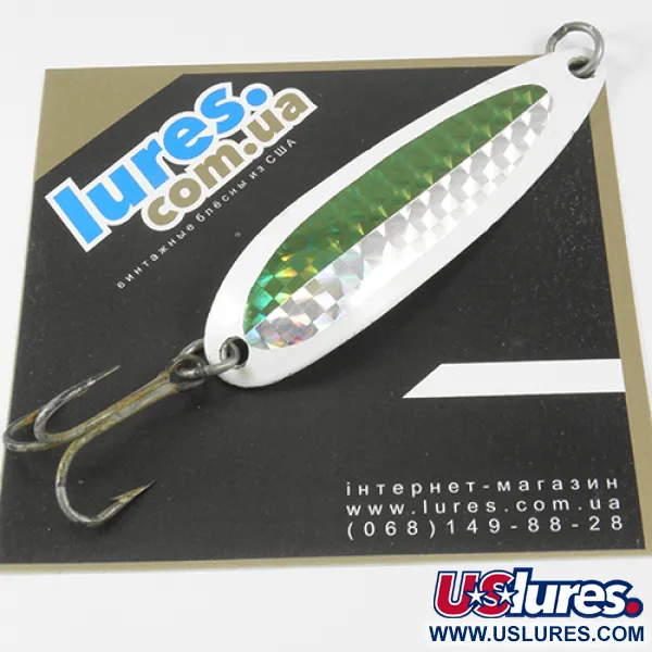 Luhr Jensen Krocodile Die #5 Cuiller, Blanc/Vert/Jaune, 23g, #2955