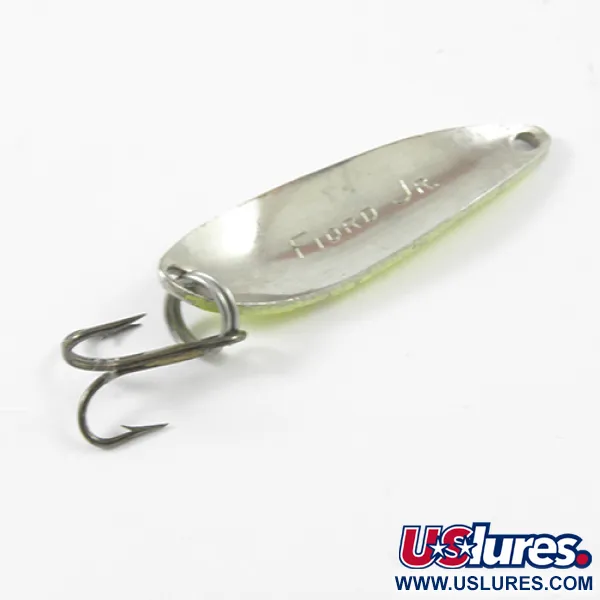 Acme Fiord Spoon Jr Cuillère, Jaune/Vert/Nickel, 3.4g, USA, #2982