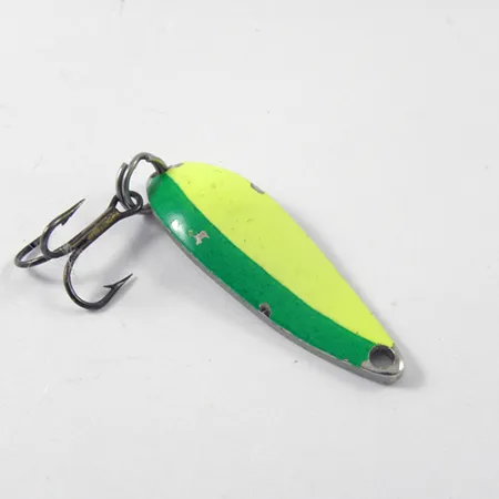 Acme Fiord Spoon Jr Cuillère, Jaune/Vert/Nickel, 3.4g, USA, #2982