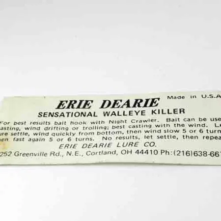 Erie Dearie Walleye Killer Cuiller, Nickel / Vert, 9g, USA, #2991