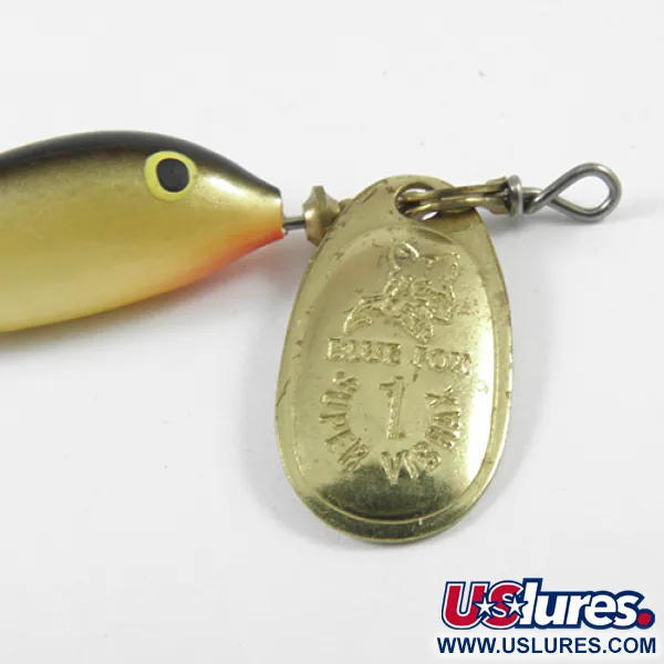 Blue Fox Vibrax Minnow Spin 1 Cuillère, Laiton, 4g, Logo Fox, #3064
