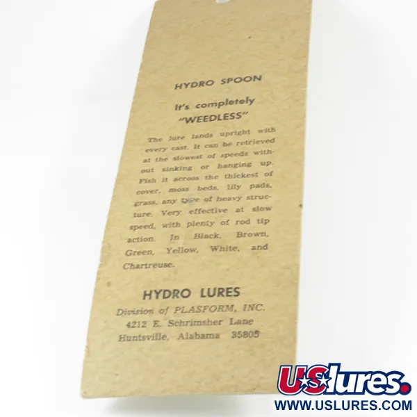 Hydro Lures Weedless Hydro Spoon Cuillère, Blanc/Vert, 17g, #3074