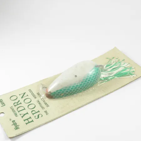 Hydro Lures Weedless Hydro Spoon Cuillère, Blanc/Vert, 17g, #3074