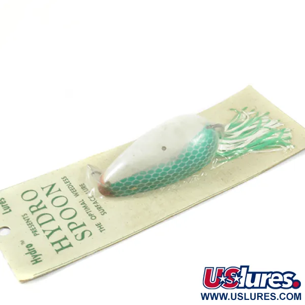Hydro Lures Weedless Hydro Spoon Cuillère, Blanc/Vert, 17g, #3074