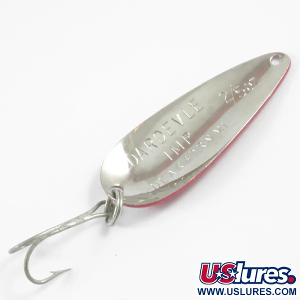 Dardevle Imp Cuillère, Rouge / Blanc / Nickel, 11g, Logo Rétro, #3107