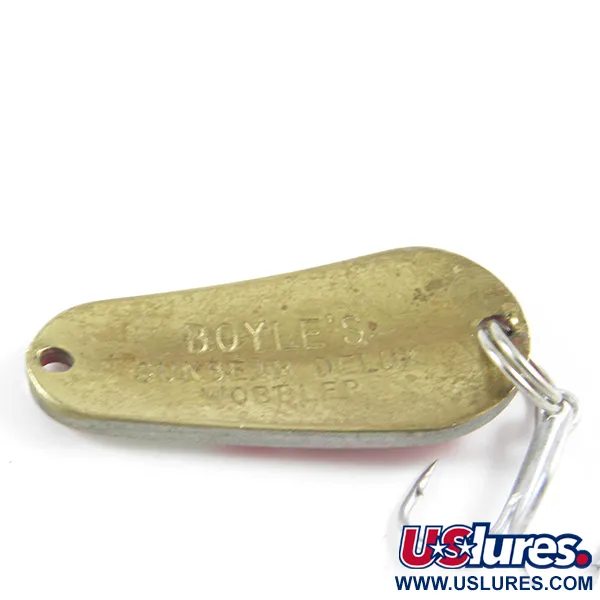 Boyle's Sunbeam Delux Wobbler Cuillère, Rouge/Blanc/Laiton, 9.5g, #3122