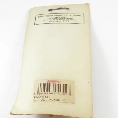 Cuillère Eppinger Dardevle, Noir / Blanc / Nickel, 28g, Profond, #3135