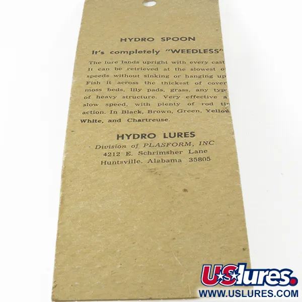 Hydro Lures Weedless Hydro Spoon, Jaune, 14g, Anti-herbe, #9312