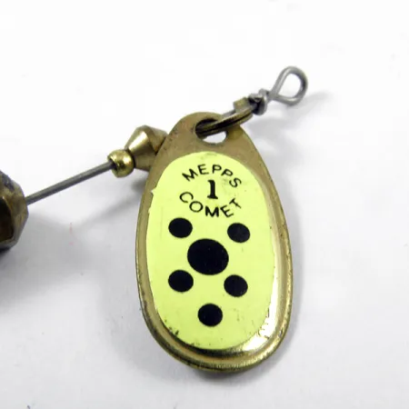 Mepps Comet 1 Cuiller, Laiton / Jaune, 3,5g, Trailer amovible, #3169