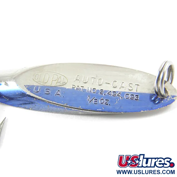 Old Pal Woodstream Auto-cast Cuiller, Nickel / Bleu, 4g, Vintage, #3186