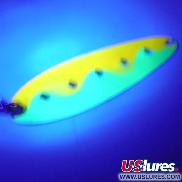 Heddon Sounder UV Cuillère Traîne, Fluo UV Glow, 7,5g, Ajourée, #3194