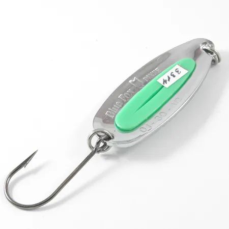 Blue Fox Pixee Cuillère, Nickel Martelé/Vert, 14g, Hameçon Simple, #3314